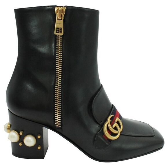 Gucci
Peyton Web-Strap Leather Ankle Boot, Black - Picture 13 of 14